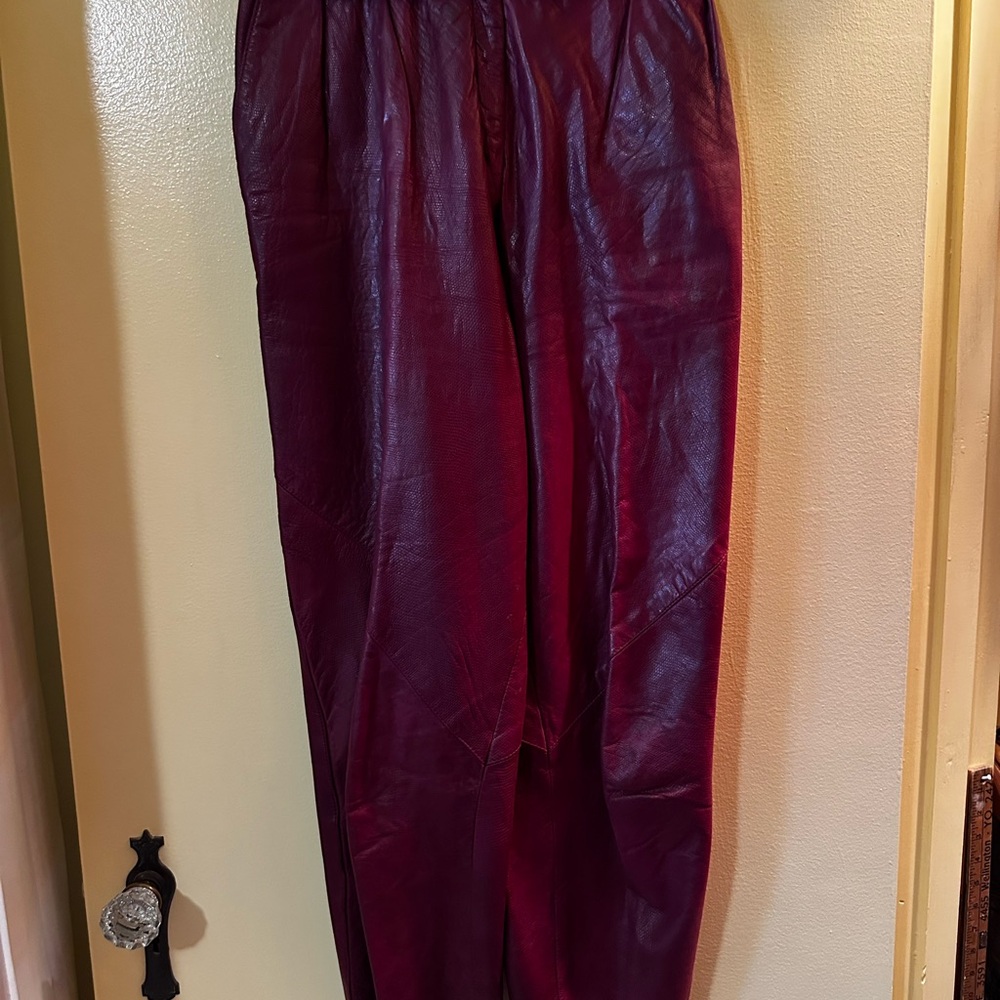 Vintage Bagatelle Burgundy Leather Pants
